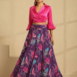 indy Raaga Printed Stain Ready to Wear Lehenga With Choli image 1