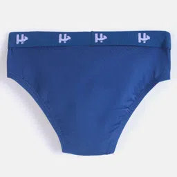 Honeyhap Premium Cotton Super Soft Stretchable Briefs With Silvadur Finish Guitar Print Pack Of 3 - Navy PeonyOld Gold & High Risk Red image 3