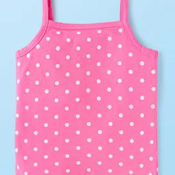 Babyhug 100% Cotton Knit Singlet Sleeves Antibacterial Slips with Floral & Hearts Print Pack of 3 - Pink White & Green image 3