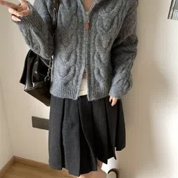 KPOP Women Acrylic Open Front Jacket image 2