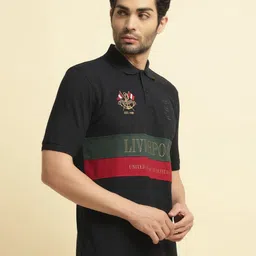 Cantabil Colourblocked Liverpool Polo Collar Cotton T-Shirt image 2