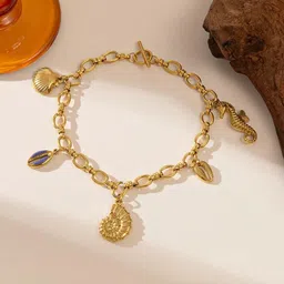 MYKI Stainless Steel Gold-Plated Charm Bracelet-picture-24