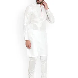Sadree Men Regular Dupion Silk Kurta with Pyjamas image 4