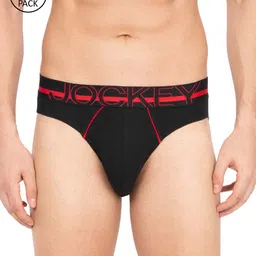 Jockey Men Pack of 2 Black Solid Briefs 9867745-2 image 1