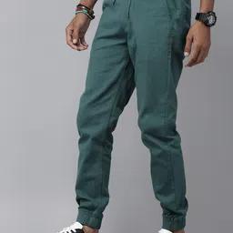 The Roadster Life Co. Men Solid Mid-Rise Jogger Trousers-image-48