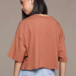 The Roadster Lifestyle Co. Typography Printed Drop-Shoulder Sleeves Oversized T-shirt image 4