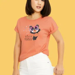Mast & Harbour Graphic Printed Roll-Up Sleeves Round Neck Cotton T-shirt-picture-32