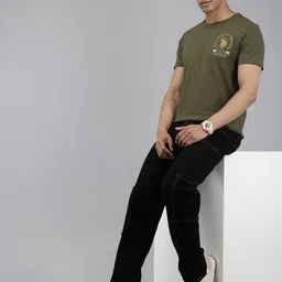 U.S. Polo Assn. Denim Co. Varsity Printed Pure Cotton Slim Fit T-shirt image 5