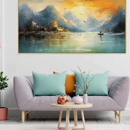 DEKORSTATION Turquoise Blue Canvas Wall Art-picture-34