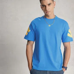 WROGN Printed Drop-Shoulder Sleeves Oversized Pure Cotton T-shirt image 3