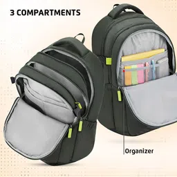 Safari Kids Graphic Non-Padded Ergonomic Strap Backpack With Rain Cover image 3