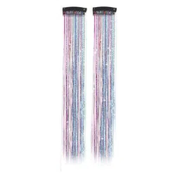 D-Divine Set Of 2 Clip-In Straight Coloured Strand Hair Extension - Multicolour - 20 Inch-image-0