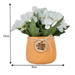 Myntra Elegant Homes Orange Colored & White Artificial Flowers With Pot image 4
