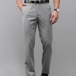 Park Avenue Men Textured Smart Slim Fit Formal Trousers-image-33