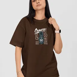 Moda Rapido Women Printed Drop-Shoulder Sleeves Applique T-shirt-picture-10