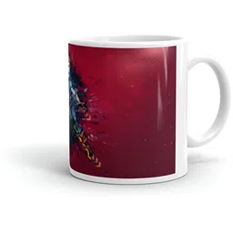 Mr UVD White & Red Graphic Printed Matte Ceramic Mug 350 ml image 2