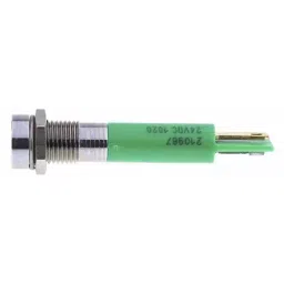 RS PRO Green Panel Mount Indicator 24V DC, Mounting Hole Size 8 mm, Termination Type Solder Tab, IP Rating IP40, Model No 210967 image 4