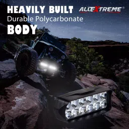 AllExtreme EXL22S2 Imported Universal 12 LED Fog Light Off/On Road Driving Work Lamp with 7/8 Inch Handlebar Switch for Bike Cars and Motorcycle (18W, White Light, 2 PCS, 6 Months Warranty) image 3