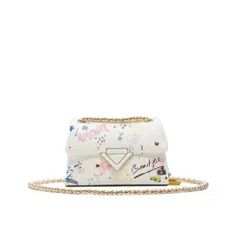 Aldo SOFTPUFFDOODLE Womens White Cross Body Sling Bag With Detachable Strap-image-61