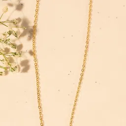 RaasRani Gold-Plated V Studded Pendant Stainless Steel Necklace image 4