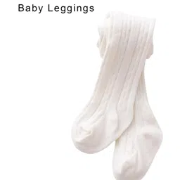 SYGA Cotton Solid Knit Tight Leggings - White-picture-24