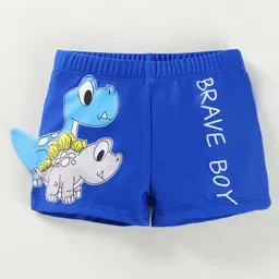 Babyhug Swimming Trunk with Dino Print - Blue-image-78