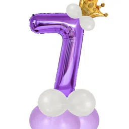 decor mantra Décor Mantra 32 Inch Number Foil Balloon 7 For birthday Decorations Items Kit Set-Purple Color-Pack of 14-picture-33