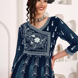 KALINI Women Ethnic Motifs Printed Georgette Anarkali Kurta image 2
