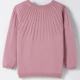 Toffyhouse 100%Supercombed Cotton Flat Knit Full Sleeves Solid Color Pullover Sweater - Rose Gold image 2