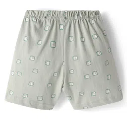 Tango Single Jersey Knit Knee Length Shorts with Text Print - Olive Green image 2