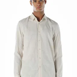 Jack & Jones Men Textured Spread Collar Pure Cotton Casual Shirt-picture-30