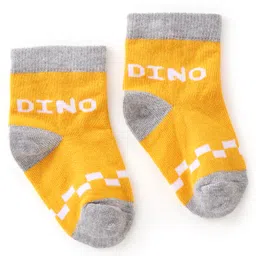 Cute Walk by Babyhug Anti Bacterial Ankle Length Non Terry Socks Avocado Design Pack of 3- Yellow & Orange image 3