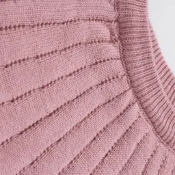 Toffyhouse 100%Supercombed Cotton Flat Knit Full Sleeves Solid Color Pullover Sweater - Rose Gold image 3