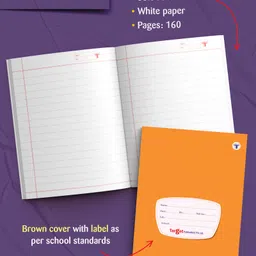 Target Publications Broad Line Notebook - 160 Pages - 18 cms x 24 cms | Writing Book with Page Numbers | Useful for School and Office | Pack of 6 Books image 3