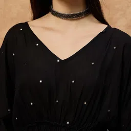 DRAPE AND DAZZLE V Neck Long Sleeve Top With Skirt Co-Ords image 5