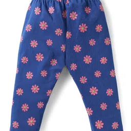 Doodle Poodle 100% Cotton Knit Half Sleeves Night Suit with Smile Text Print - Yellow & Blue image 5