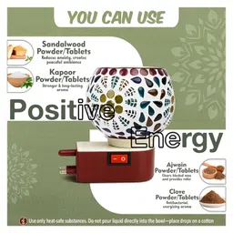 JD FRESH 1 PC Ceramic Kapoor Dani Lamp for Pooja - Multicolor image 5