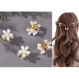 HANDBAG COLLECTION Women Set of 4 Pearls Claw Clip image 4