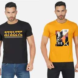 GLOBAL NOMAD Men 2 Printed Bio Finish Applique T-shirt image 1
