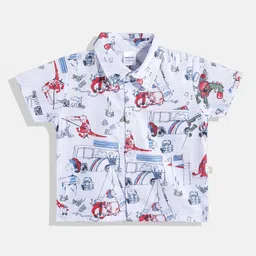 Moms Love Infant Boys Conversational Print Pure Cotton Shirt-image-96