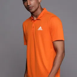 ADIDAS Men Orange Polo Collar T-shirt image 4