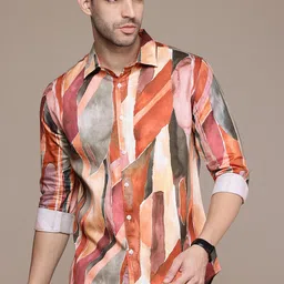 French Connection Slim Fit Abstract Printed Pure Cotton Casual Shirt image 4