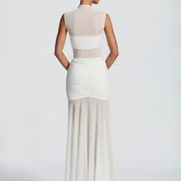 Bee Boe Orchid Mesh Flared Maxi Skirt image 2