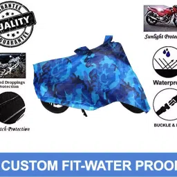 Auto Pearl Waterproof Two Wheeler Cover For TVS Flame SR125 (Blue) image 2