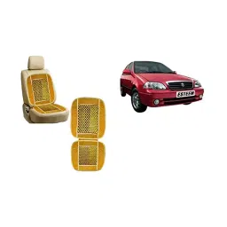 Auto Pearl Car Wooden Bead Seat Cushion with Velvet Border Compatible for Esteem - Set of 2 Pcs-picture-40