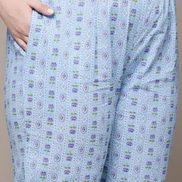 Readiprint Fashions Plus Size Floral Printed Aari Work Pure Cotton Kurta Set image 3