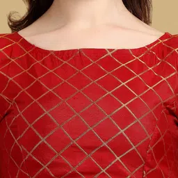 Oomph! Woven Design Zari Boat Neck Saree Blouse image 3