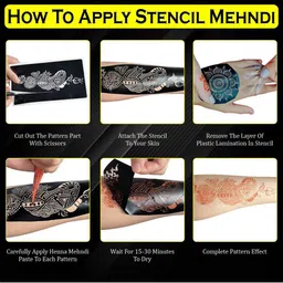 VOORKOMS Mehndi Design Stencil Sticker image 3