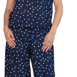 yash gallery Women's Cotton Straight Geomatrical Printed Night Suit for Women image 1