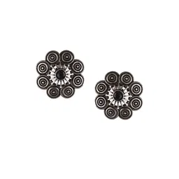Anouk Oxidised Stone Studded Floral Jewellery Set image 3